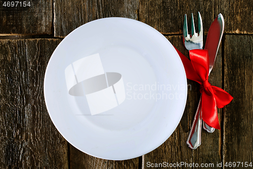 Image of fork and knife on a table