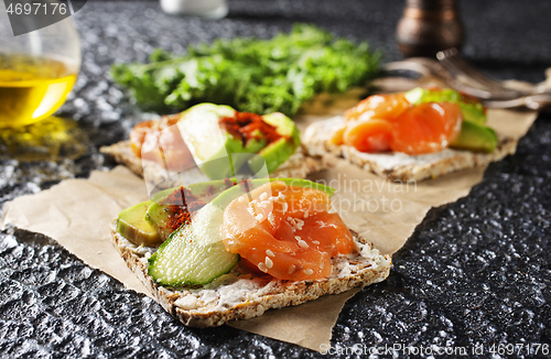 Image of toasts withy salmon
