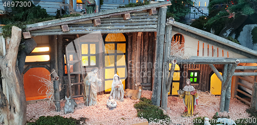 Image of Traditional Christian Christmas nativity scene Birth of Jesus