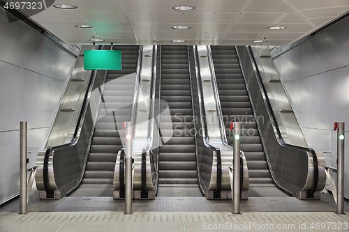 Image of Escalator and stairs at a metro station