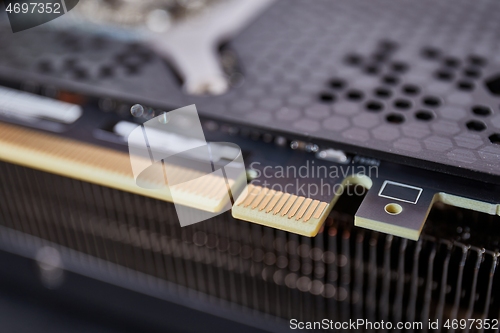 Image of PCI express connector standard on a graphics card