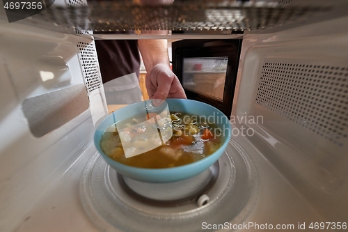 Image of Heating food in a microwave oven