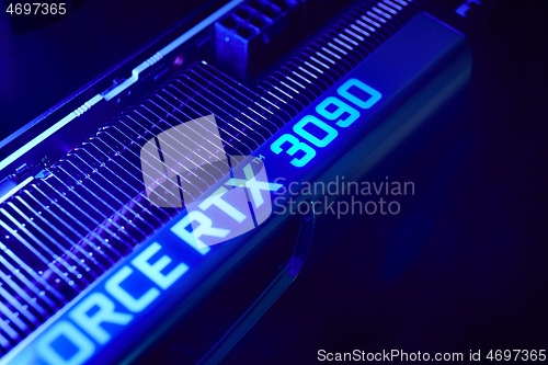 Image of Geforce RTX 3090 Nvidia GPU graphics card detail