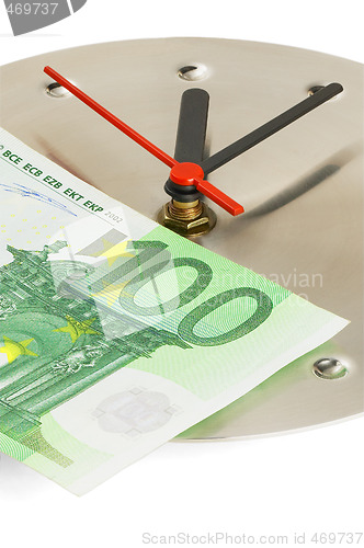 Image of clock and euro bills