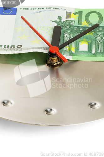 Image of clock and euro bills