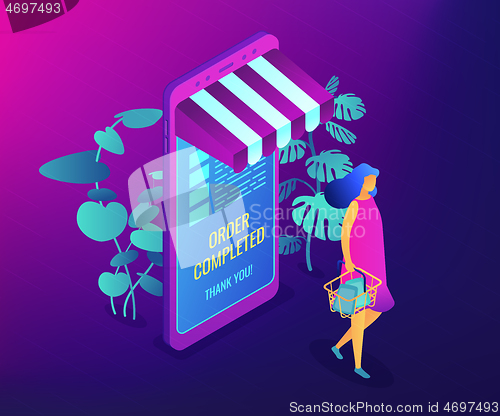 Image of Online shopping concept vector isometric illustration.