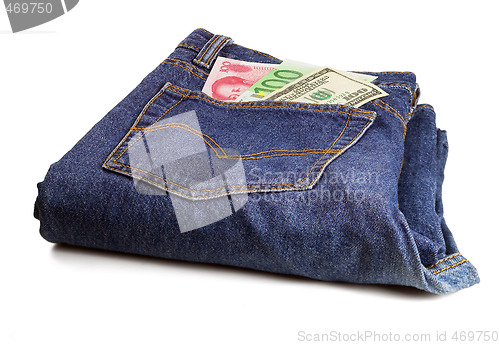 Image of bluejeans and money