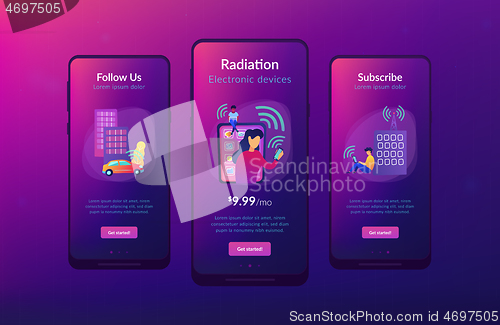 Image of Radio fields influence app interface template.