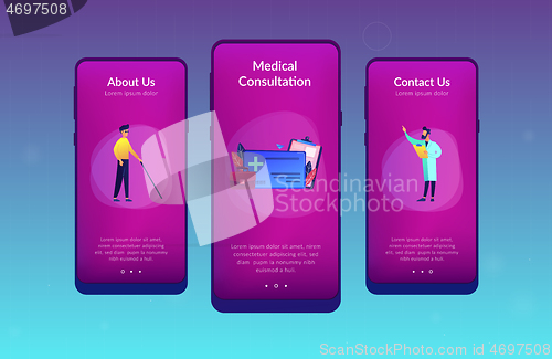 Image of Healthcare smart card app interface template.