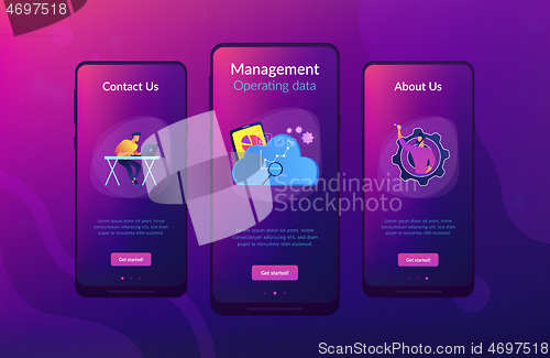 Image of Cloud management app interface template.