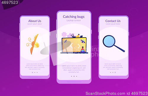 Image of Software testing it app interface template