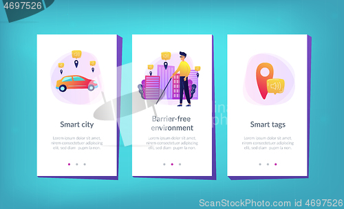 Image of Barrier-free environment and smart city app interface template.