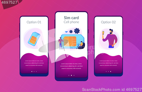 Image of Mobile phones card app interface template.