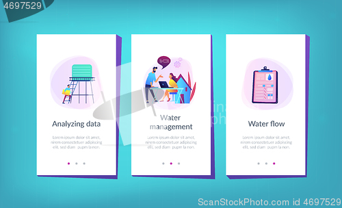 Image of Water management smart city app interface template.