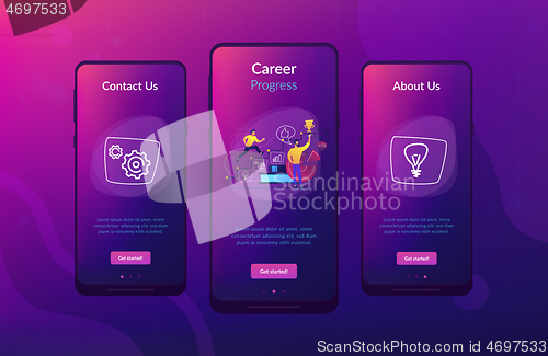 Image of Business coaching app interface template.