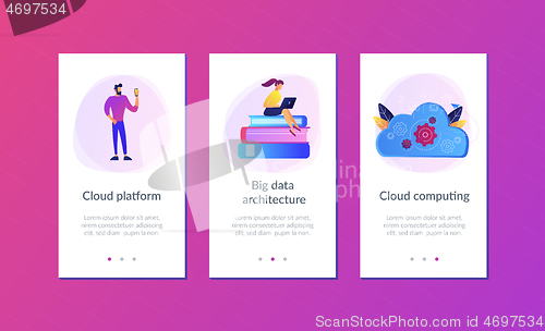 Image of Big data architecture app interface template.