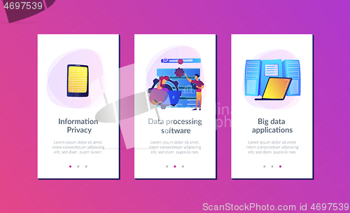 Image of Big data applications app interface template.