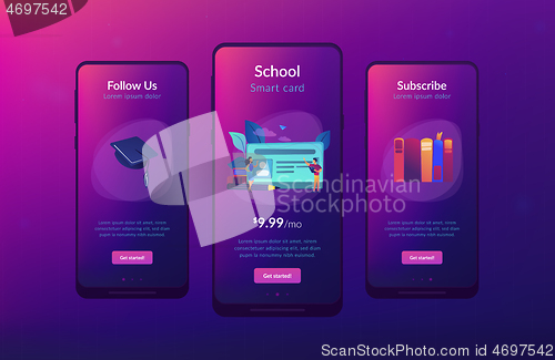 Image of Smartcards for schools app interface template.