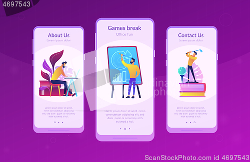 Image of Office fun app interface template.