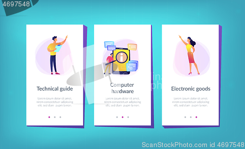 Image of User guide app interface template.