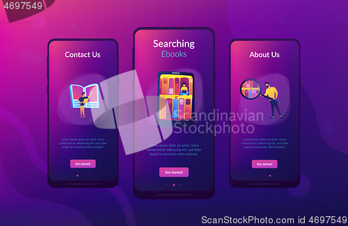 Image of E-library app interface template.