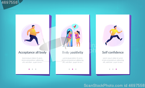 Image of Body positive app interface template.