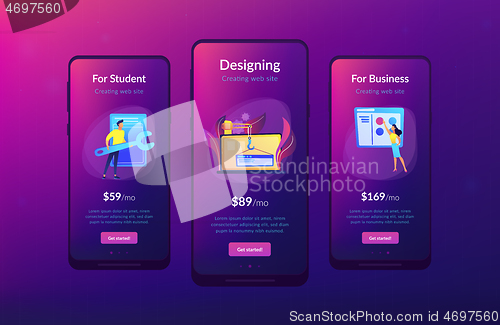 Image of WEB development app interface template