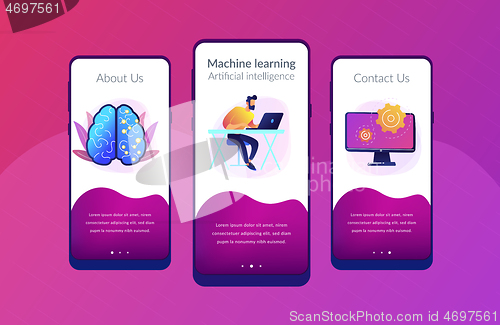 Image of Artificial intelligence concept vector app interface template.