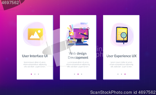 Image of Web design development app interface template