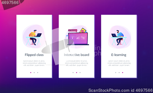 Image of Digital learning app interface template.