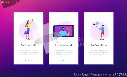 Image of Selfie app interface template.