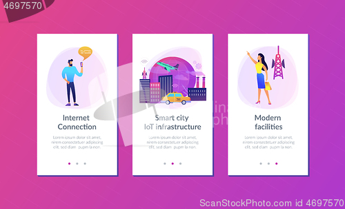 Image of Global internet of things smart city app interface template