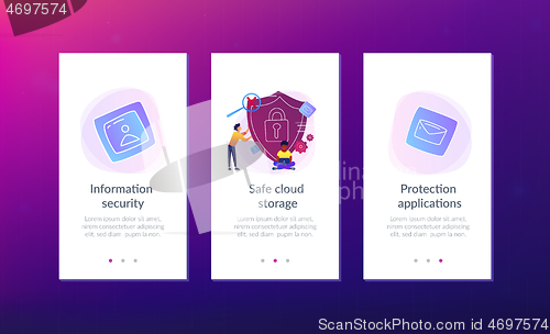 Image of Cloud computing security app interface template.