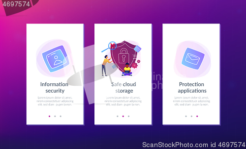 Image of Cloud computing security app interface template.