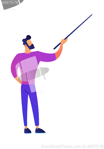Image of Businessman with a pointer in hand vector illustration.