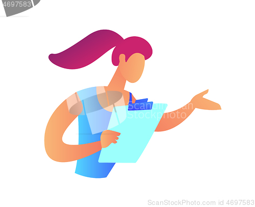 Image of Female manager with clipboard