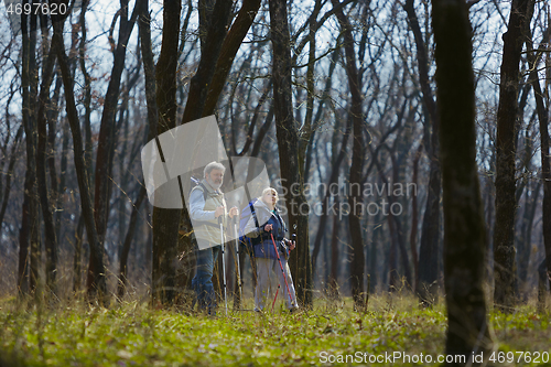 Image of Travel and tourism. Family couple enjoying walk together