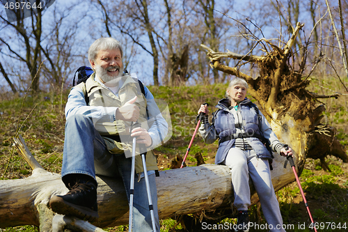 Image of Travel and tourism. Family couple enjoying walk together