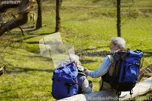 Image of Travel and tourism. Family couple enjoying walk together