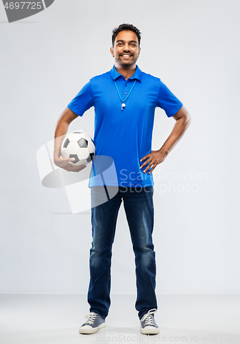 Image of indian man or football fan with soccer ball