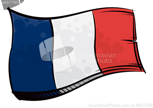 Image of Painted France flag waving in wind