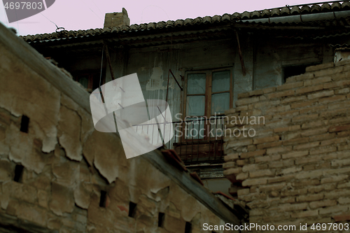 Image of Dilapidated damaged old brick building