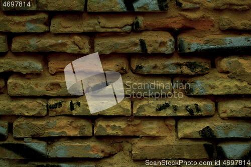 Image of Rough weathered brick wall background texture