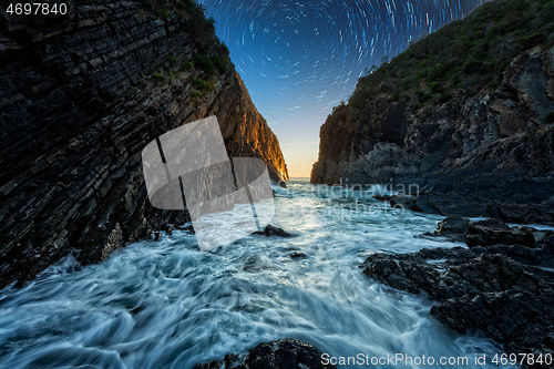 Image of Rocky ocean chasm of Barrington Coast