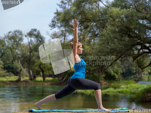 Image of woman meditating and doing yoga exercise