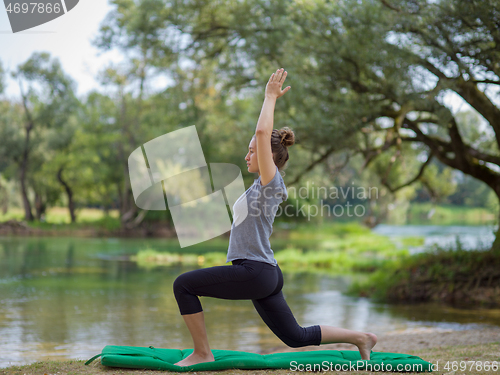 Image of woman meditating and doing yoga exercise