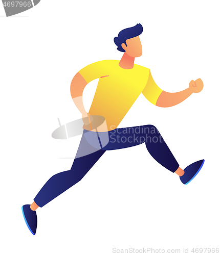 Image of Businessman running vector illustration.