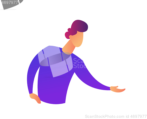 Image of Businessman doing demonstrating gesture with hands vector illustration.