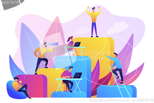Image of Corporate ladder concept vector illustration.