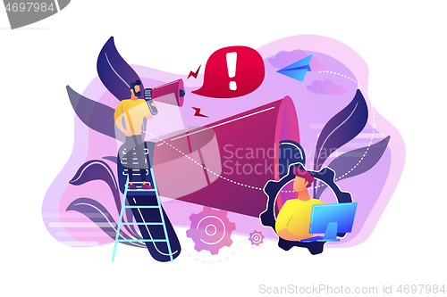 Image of Draw attention concept vector illustration.